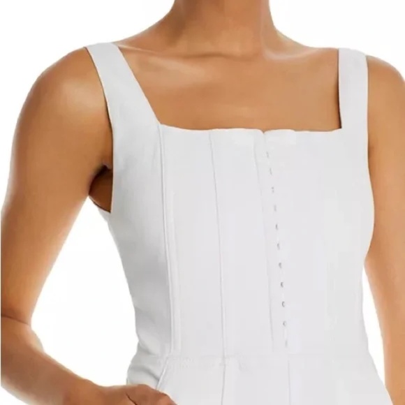 Alice and Olivia Chels Corset Denim Jumpsuit size 27 White NWT - Picture 3 of 7